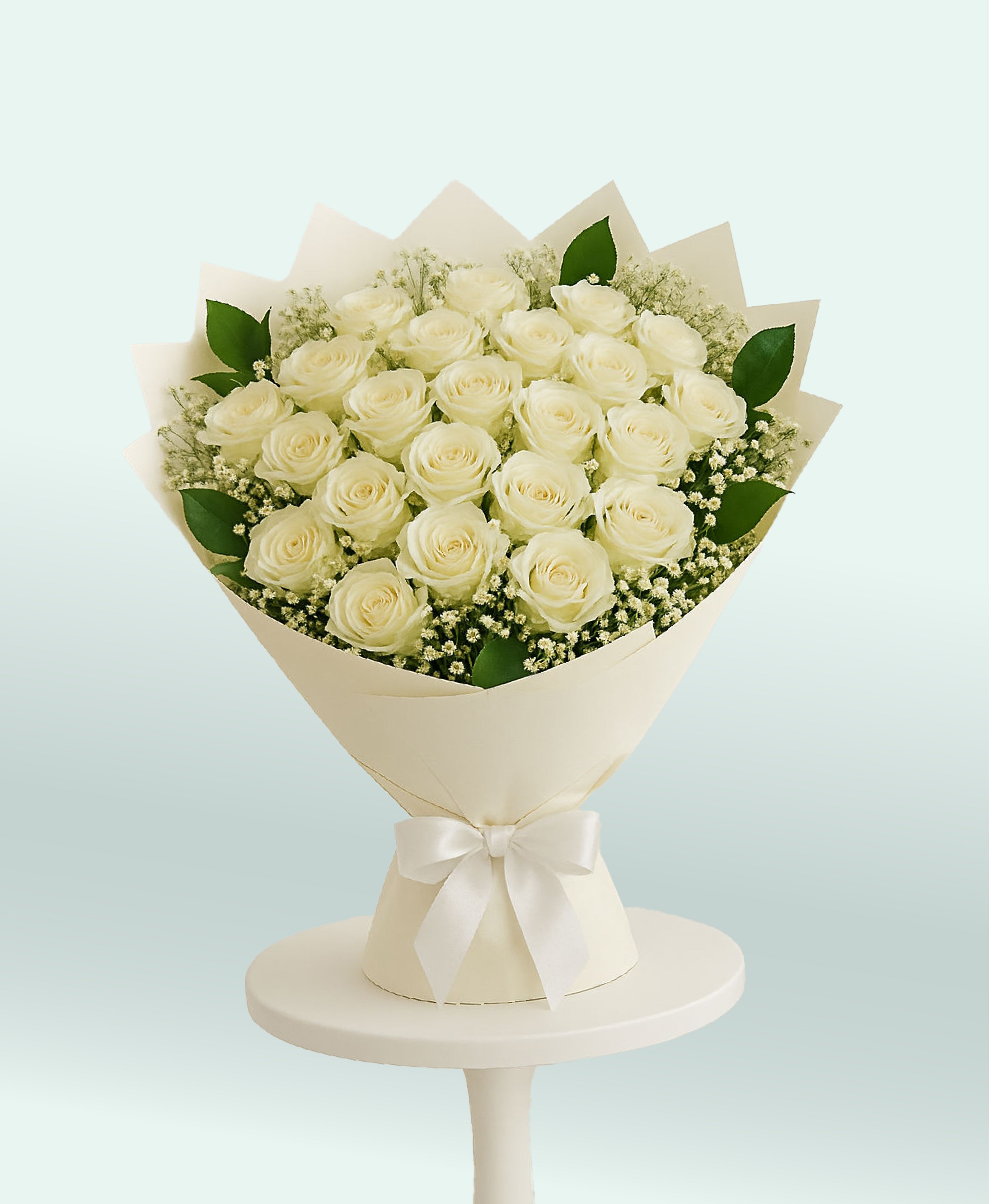 Timeless Grace – Luxe White Rose Bouquet